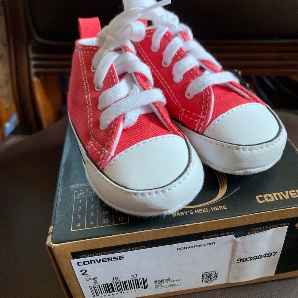 Infant soft bottom red converse